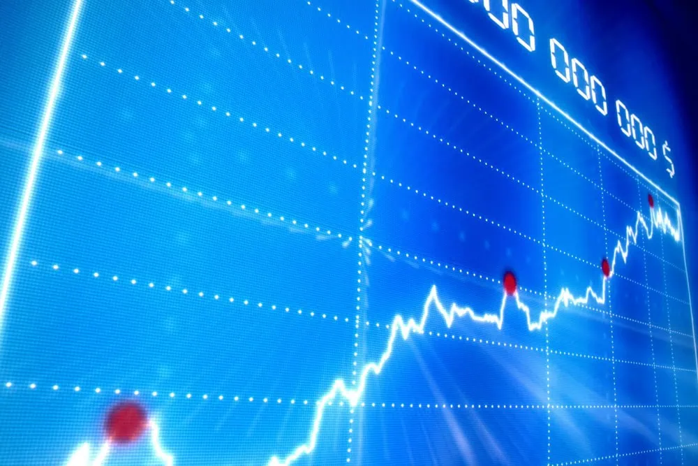 blue business graph