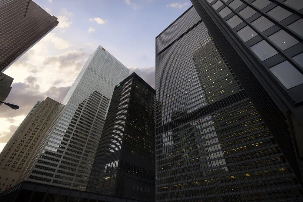 Toronto Canada - January 30 2016: Skyscrapers in Downtown Toronto Financial district.